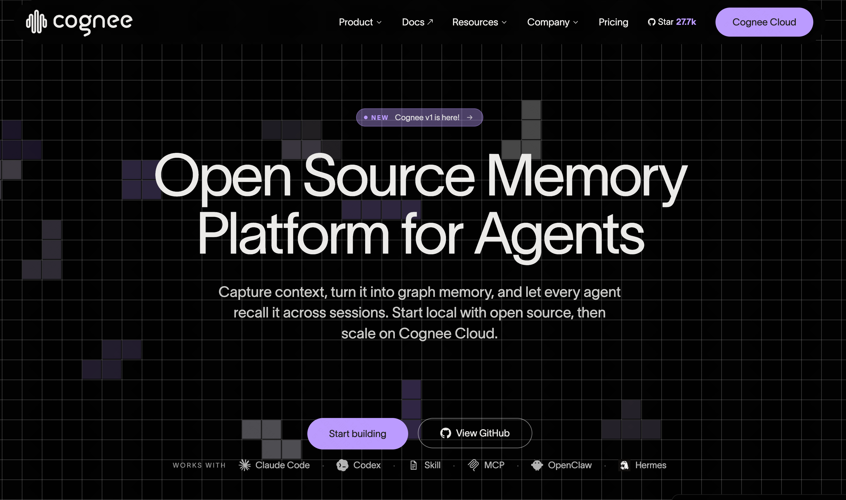 Cognee memory tool interface