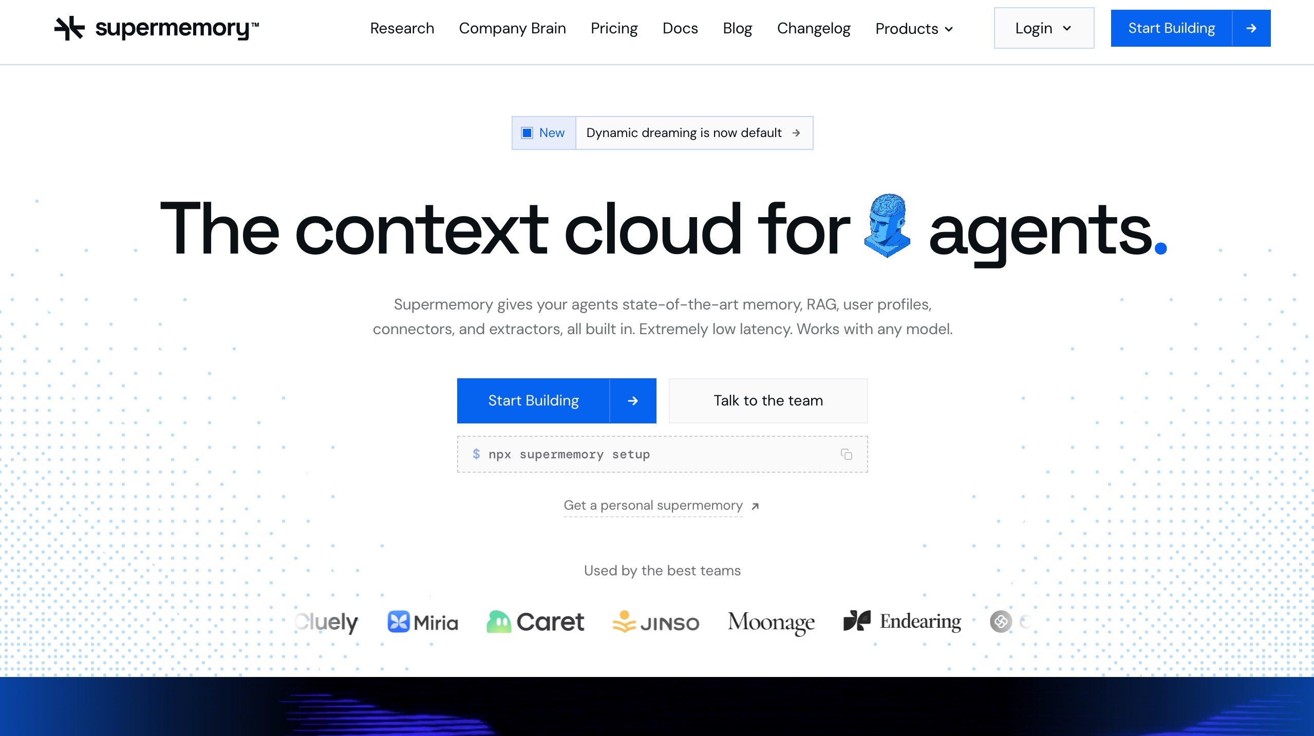Supermemory second brain for code snippets and developer context
