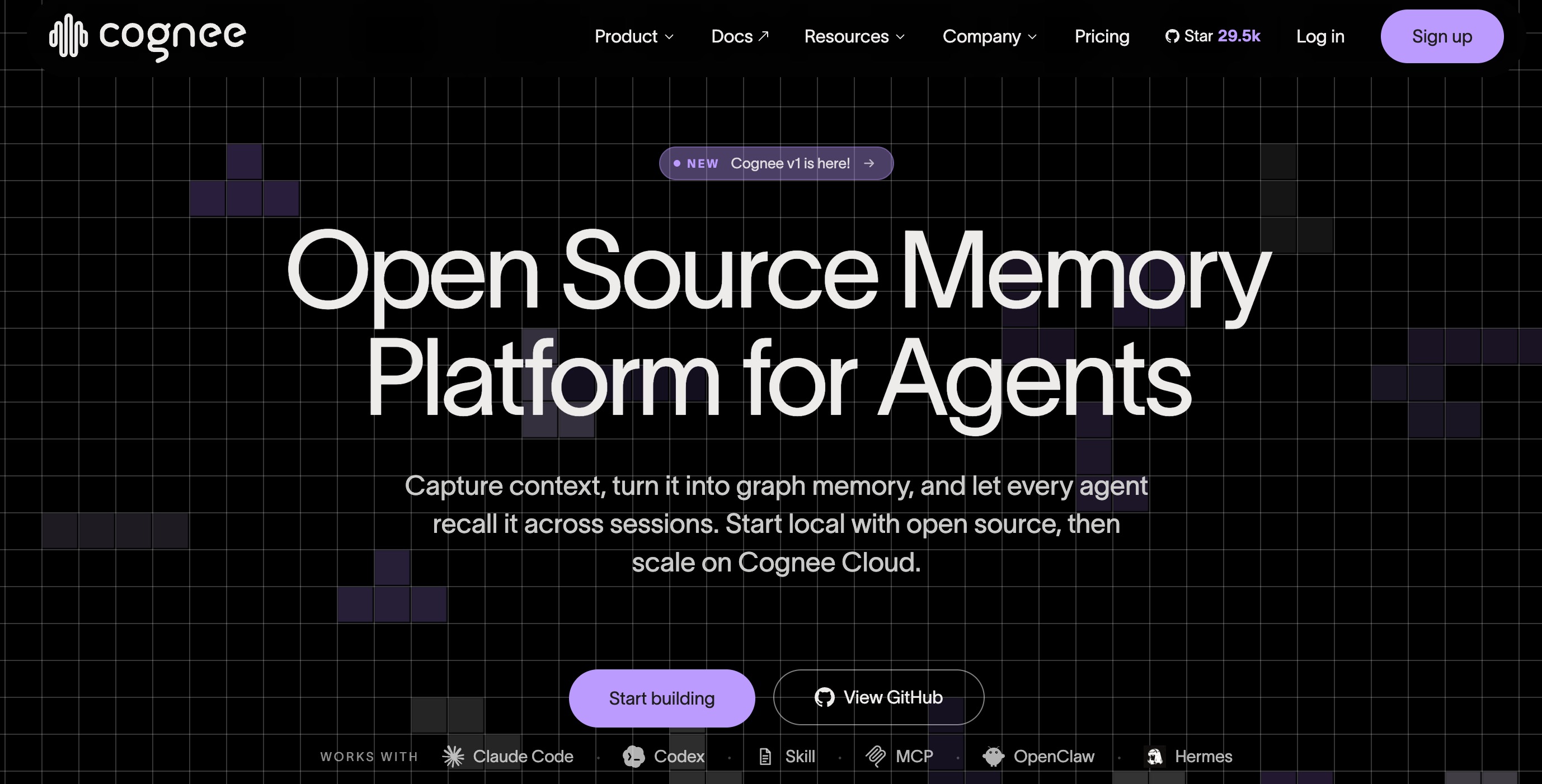 Cognee knowledge-graph memory built on DuckDB