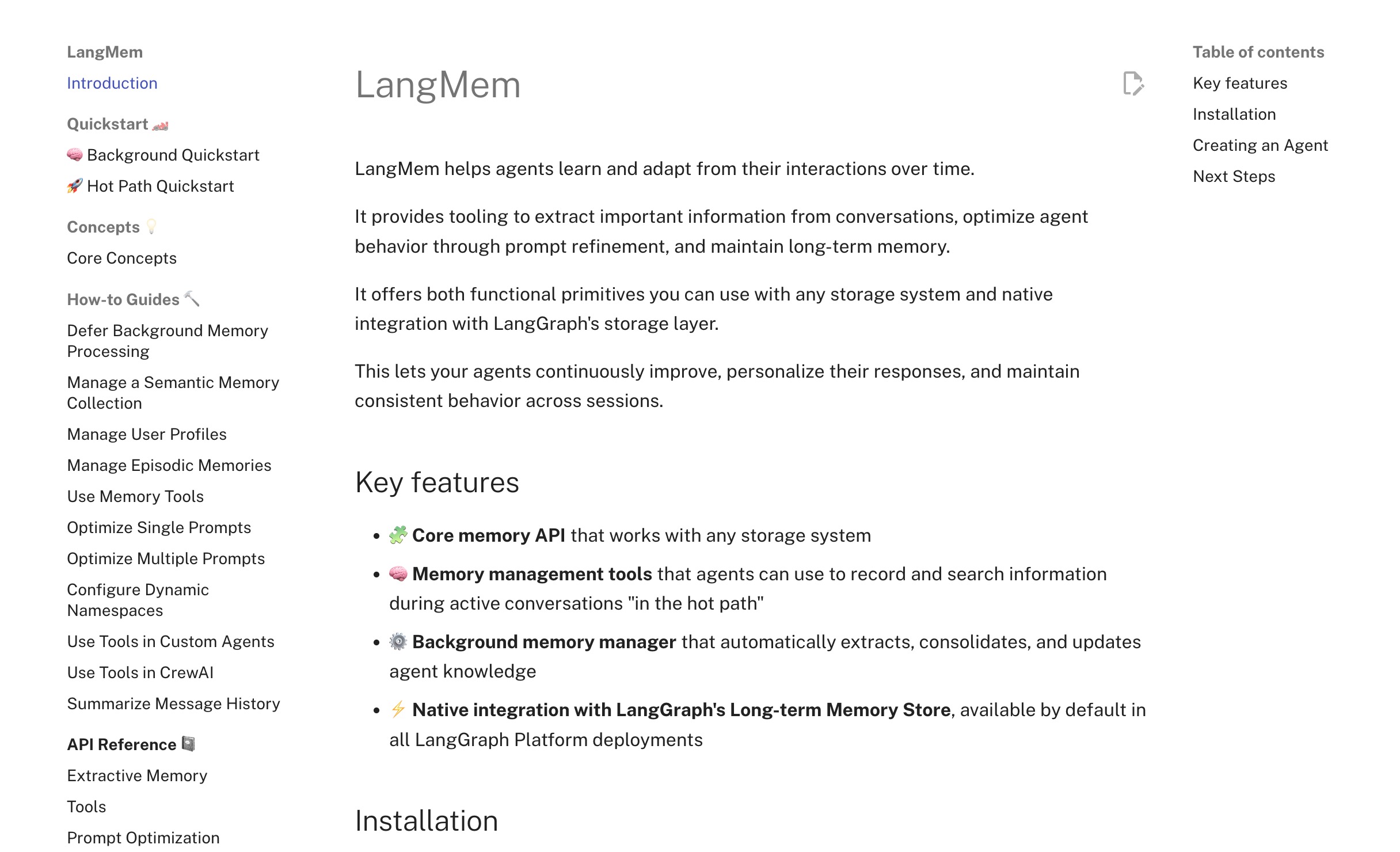 LangMem native LangChain memory extractor for deep framework integration