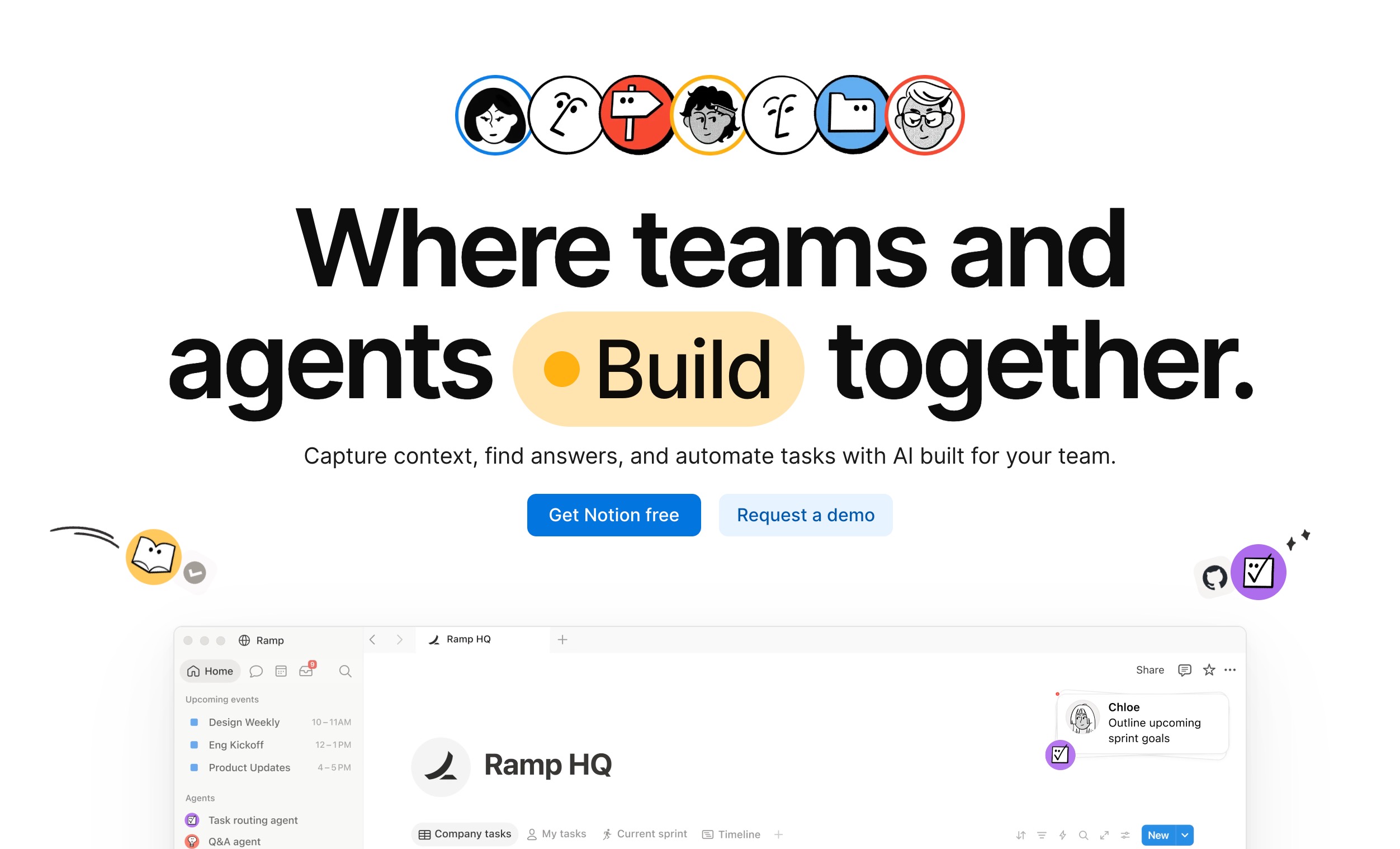 Notion AI workspace collaboration with doc-to-code syncing